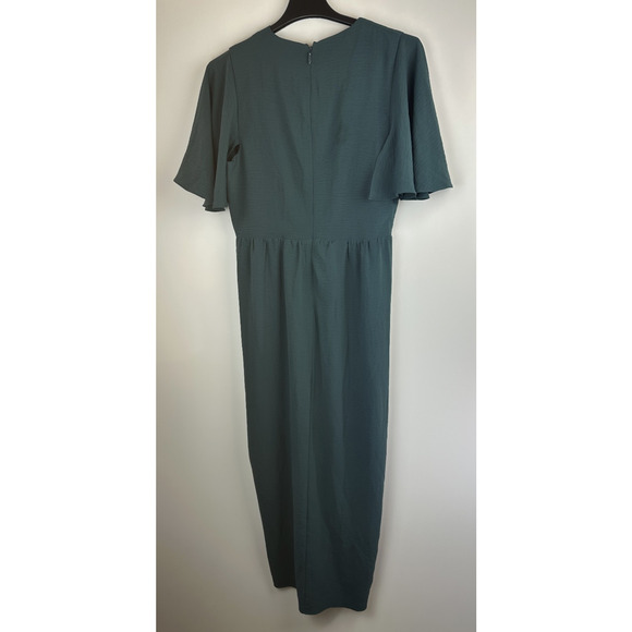 City Chic Braelynn Maxi Dress Emerald Tulip Flutter S Plus Size 16 Wedding *Flaw - Picture 12 of 16